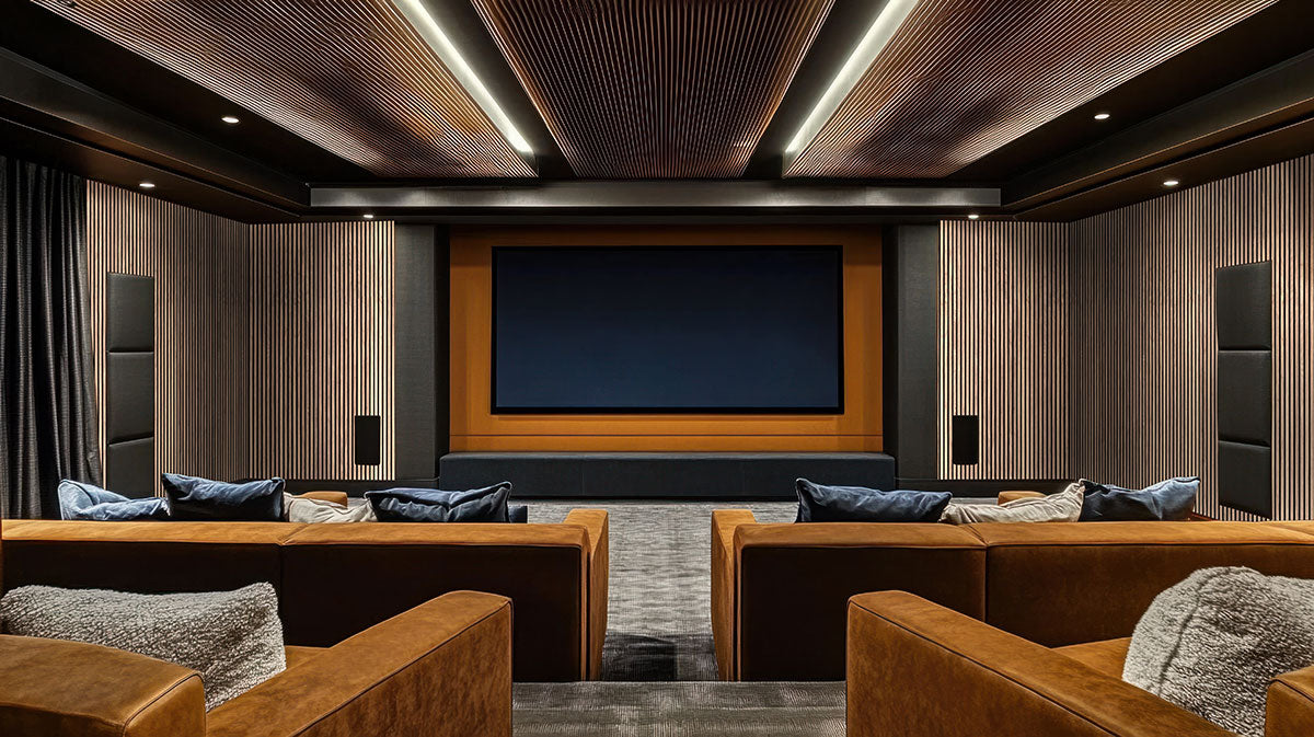 MSI-TAWNY 94.5 In. x 9.5 In. 3D Fluted Wood Slat Acoustic Sound Absorbing Wall Paneling (Set of 4)