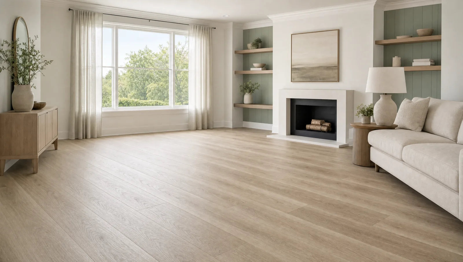 MSI luxury vinyl plank flooring in a bright living room, stocked at Zone 4 Flooring in Hackensack, NJ