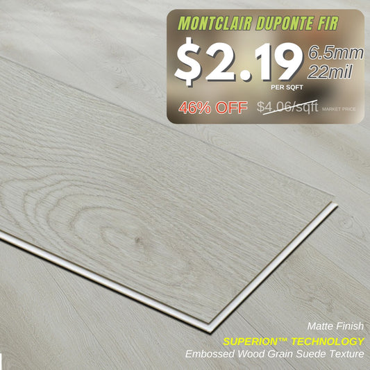 Montclair-Duponte Fir 6.5MM 22MIL 7" X 48" Click Lock Waterproof Luxury Vinyl Plank Flooring (19.16sqft/Box)