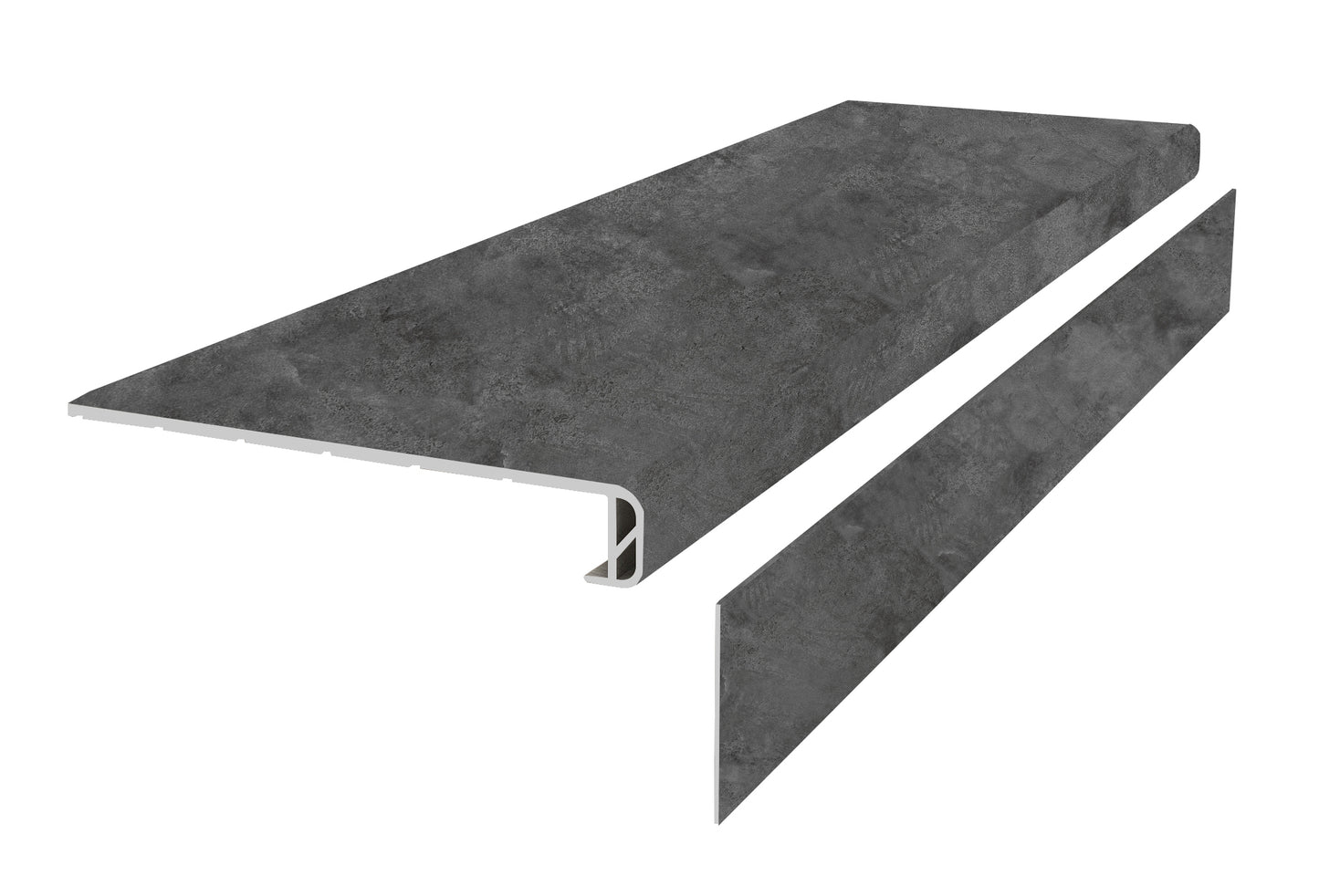 Rock-Pro Aftermath Classic Stair Tread With Riser 1.57 in. T x 48.03 in. LP x 11.81 in. W Molding