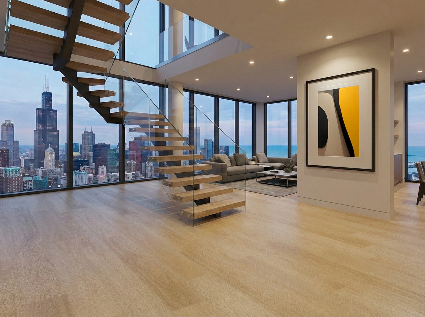Citadel - Azaka Oak 8MM 32MIL Wear layer Ceramic Shield Coating  9" X 48" Click Lock Waterproof Luxury Vinyl Plank Flooring (21.45 SQFT per box)