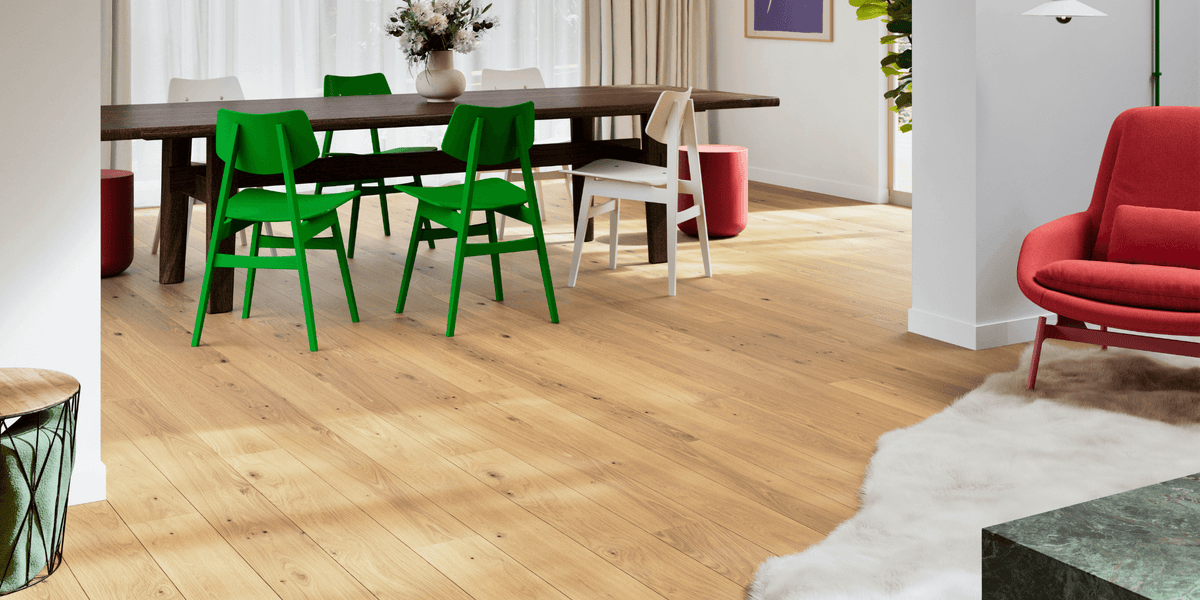Parky Deluxe+ Sand Oak Rustic light wood flooring - dining room