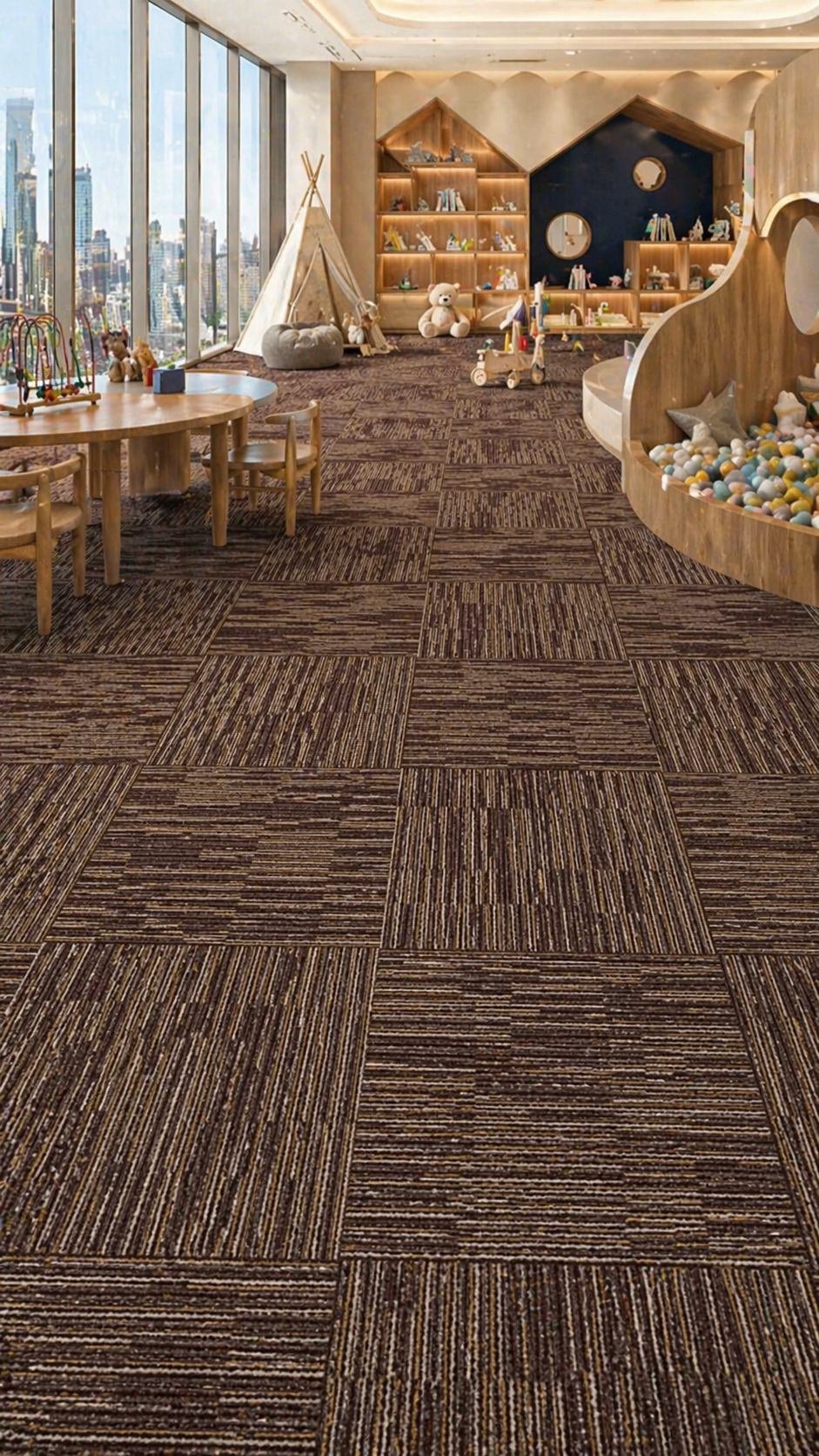 Modentro Brown 20x20 Multi-Level Loop Commercial Carpet Tile (53.80sq ft/box)