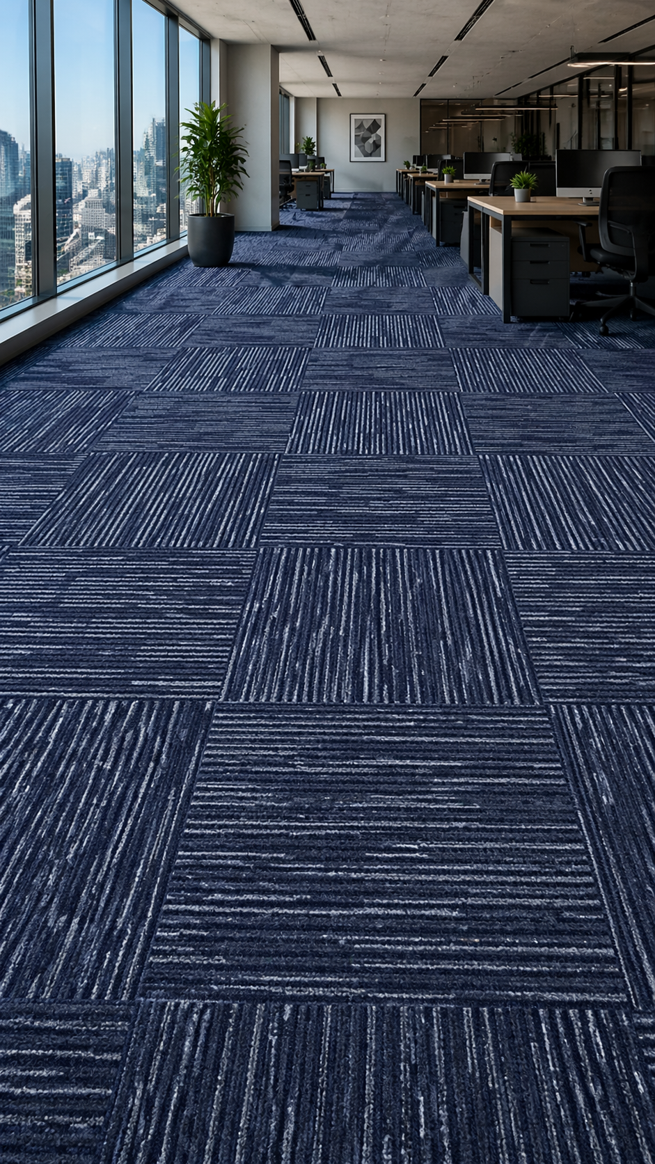 Modentro Denim 20x20 Multi-Level Loop Commercial Carpet Tile  (53.80sq ft/box)