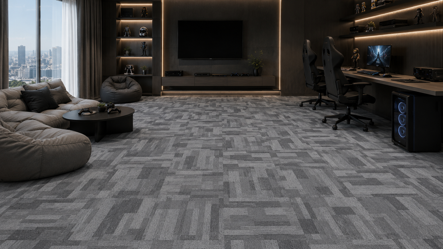 Modentro Fog 24x24 Multi-Level Loop Commercial Carpet Tile (72 sq ft/box)
