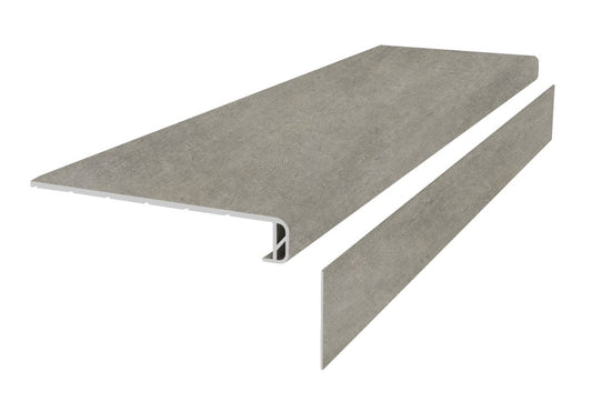 Rock-Pro Fondazione Classic Stair Tread With Riser 1.57 in. T x 48.03 in. LP x 11.81 in. W Molding