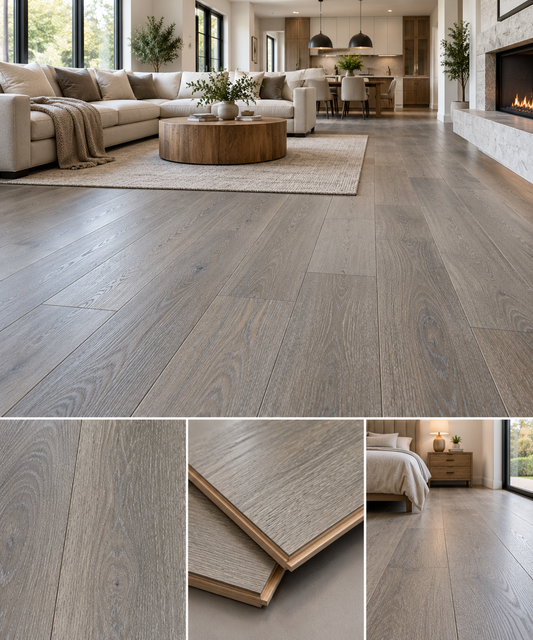 Smoky Taupe European White Oak 7.5 in. x 83 in. RL 3/4 in. Engineered Hardwood Flooring, 4mm Veneer, 20.02 Sq. Ft./Box