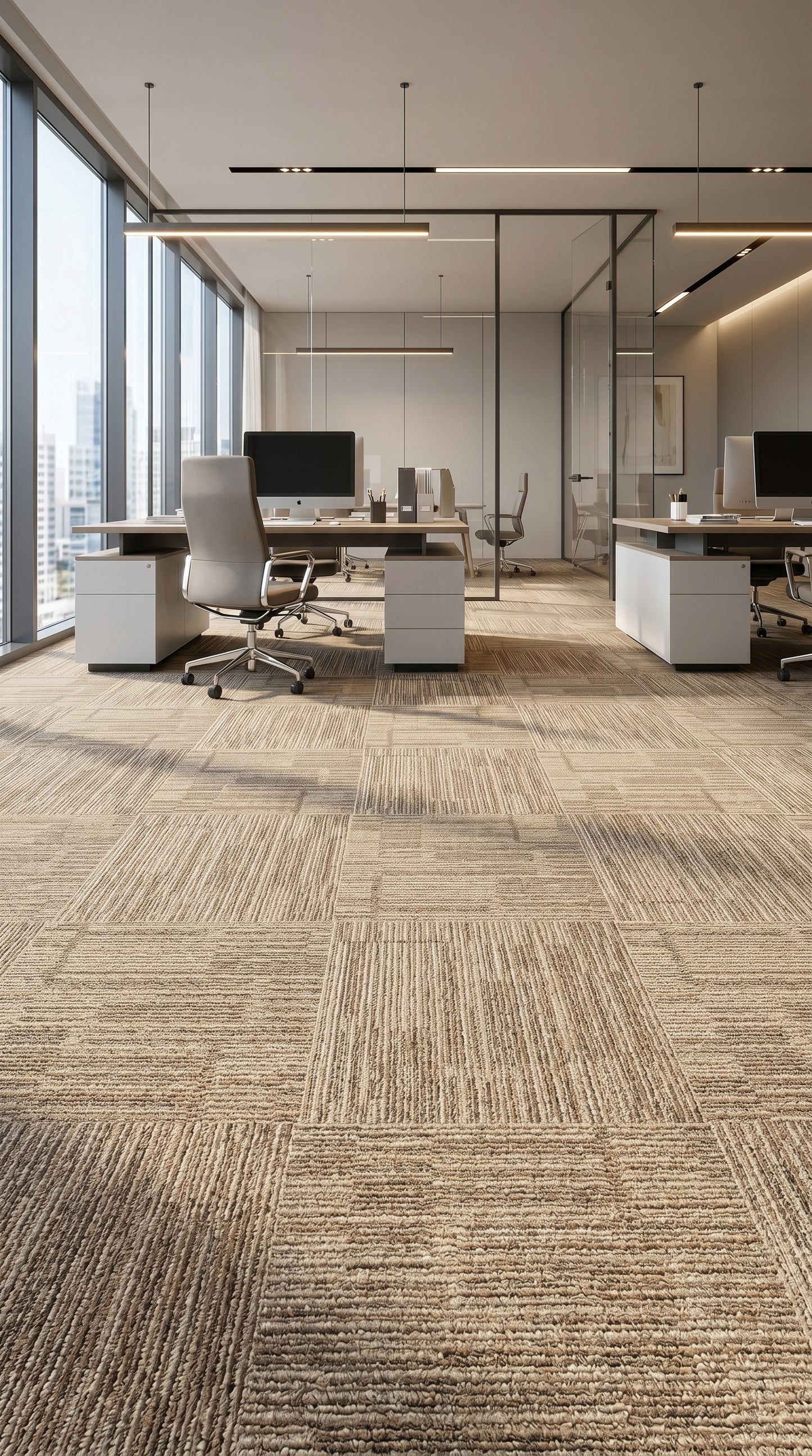 Modentro Fawn 20x20 Multi-Level Loop Commercial Carpet Tile  (53.80sq ft/box)