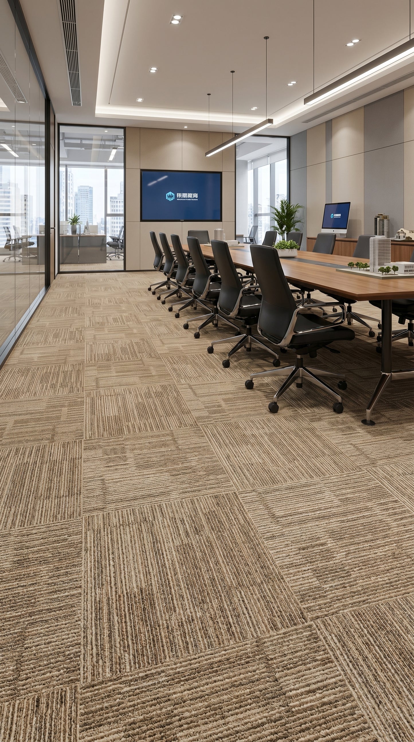 Modentro Fawn 20x20 Multi-Level Loop Commercial Carpet Tile  (53.80sq ft/box)
