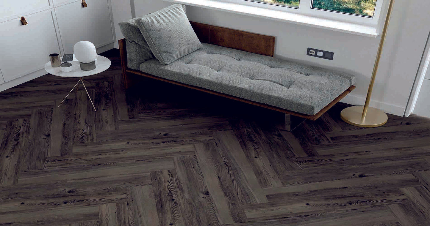Deep Midnight  6.5MM 22MIL 7"W X 48"L Click Lock Waterproof Luxury Vinyl Plank Flooring (19.05 sq.ft./ctn)