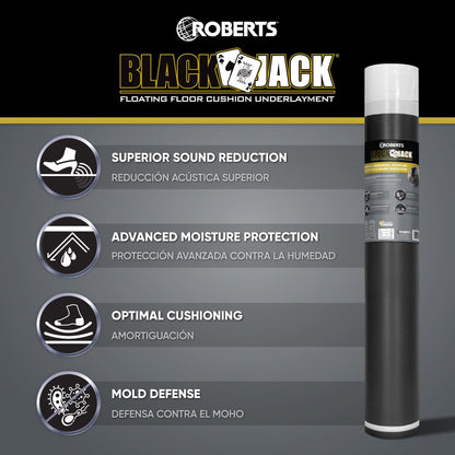 Roberts Black Jack 2-in-1 Underlayment – 100 sq. ft. Roll (43 in. x 28 ft.)