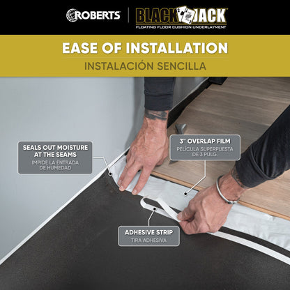 Roberts Black Jack 2-in-1 Underlayment – 100 sq. ft. Roll (43 in. x 28 ft.)