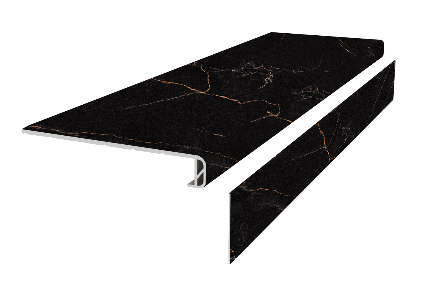 Rock-Pro Saint Laurent Classic Stair Tread With Riser 1.57 in. T x 48.03 in. LP x 11.81 in. W Molding