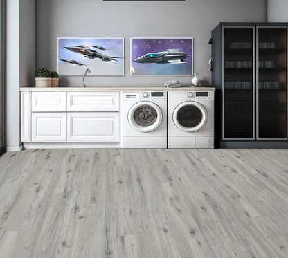 Harper-Juniper Gray  6.5MM 22MIL 9" X 48" Click Lock Waterproof Luxury Vinyl Plank Flooring (21.45 SQFT per box)