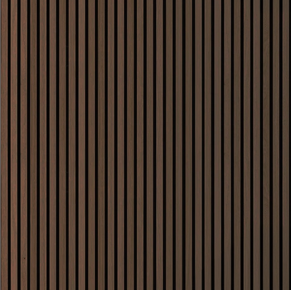 European Walnut fluted wood-slat acoustic wall panel