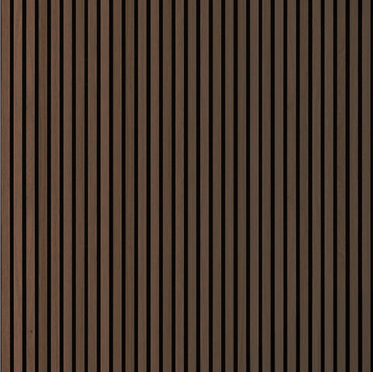 European Walnut fluted wood-slat acoustic wall panel