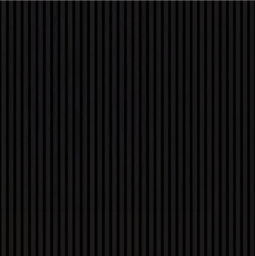 Black Silk fluted wood-slat acoustic wall panel