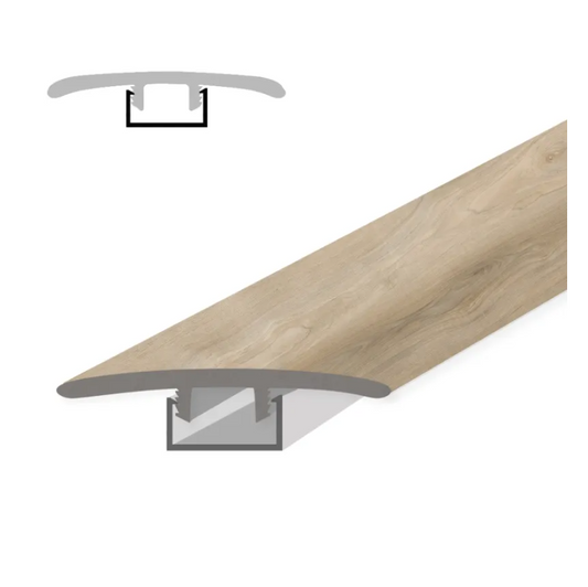 NextGen Dijon Oak 0.28 in. T x 94.49 in. L x 1.78 in. W Vinyl T-Molding/Reducer for Luxury Vinyl Flooring
