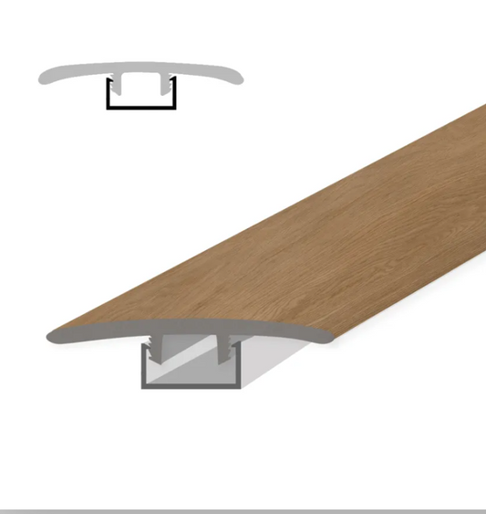 NextGen Stratford Oak 0.28 in. T x 94.49 in. L x 1.78 in. W Vinyl T-Molding/Reducer for Luxury Vinyl Flooring