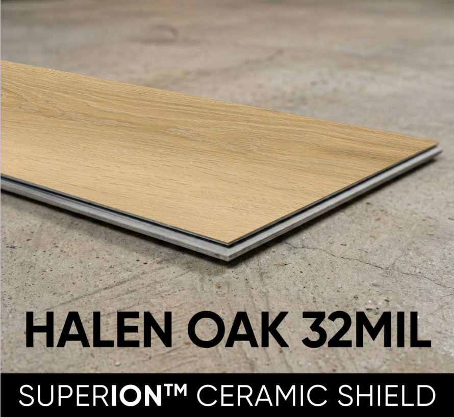 Citadel - Halen Oak 8MM 32MILWear layer Ceramic Shield Coating  9" X 48" Click Lock Waterproof Luxury Vinyl Plank Flooring (21.45 SQFT per box)