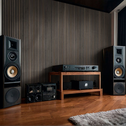 MSI-UMBER 94.5 In. x 9.5 In. 3D Fluted Wood Slat Acoustic Sound Absorbing Wall Paneling (Set of 4)