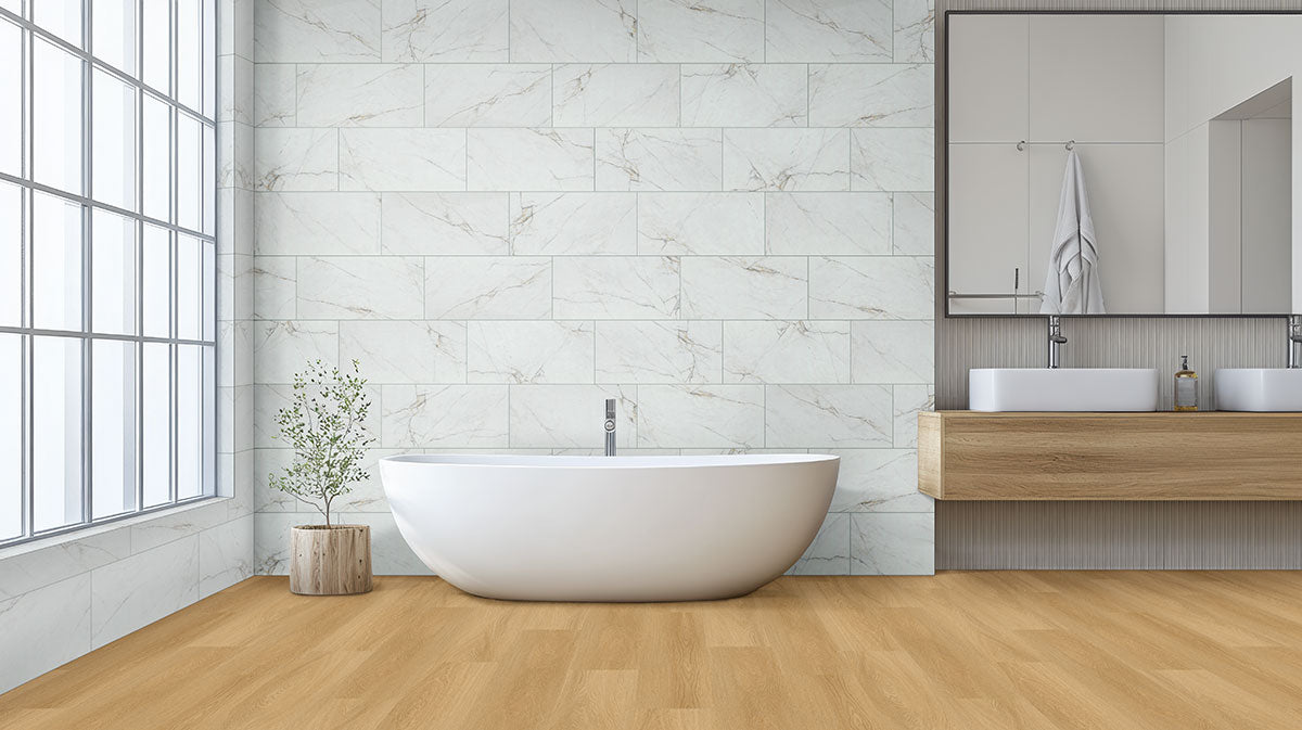MSI Laurel Bayside Buff 9 in. x 48 in. 5mm Rigid Core Luxury Vinyl Plank Flooring, Click Lock, 20 MIL Wear Layer