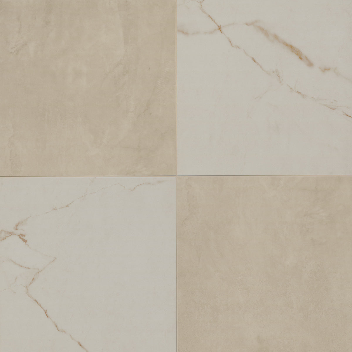 MSI Quadre Belvyn Dune luxury vinyl tile - checkerboard stone look
