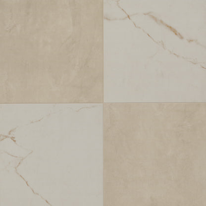 MSI Quadre Belvyn Dune luxury vinyl tile - checkerboard stone look