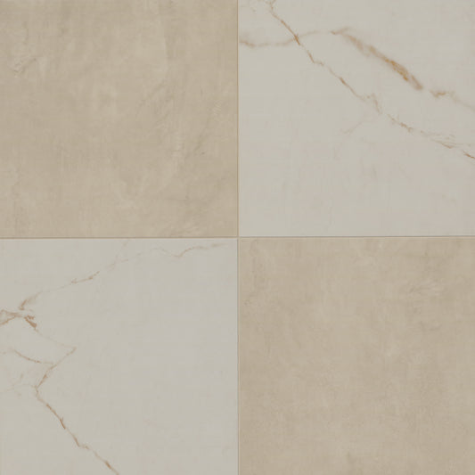 MSI Quadre Belvyn Dune luxury vinyl tile - checkerboard stone look
