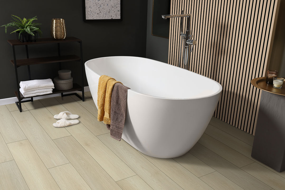 MSI-BLONDE 94.5 In. x 9.5 In. 3D Fluted Wood Slat Acoustic Sound Absorbing Wall Paneling (Set of 4)