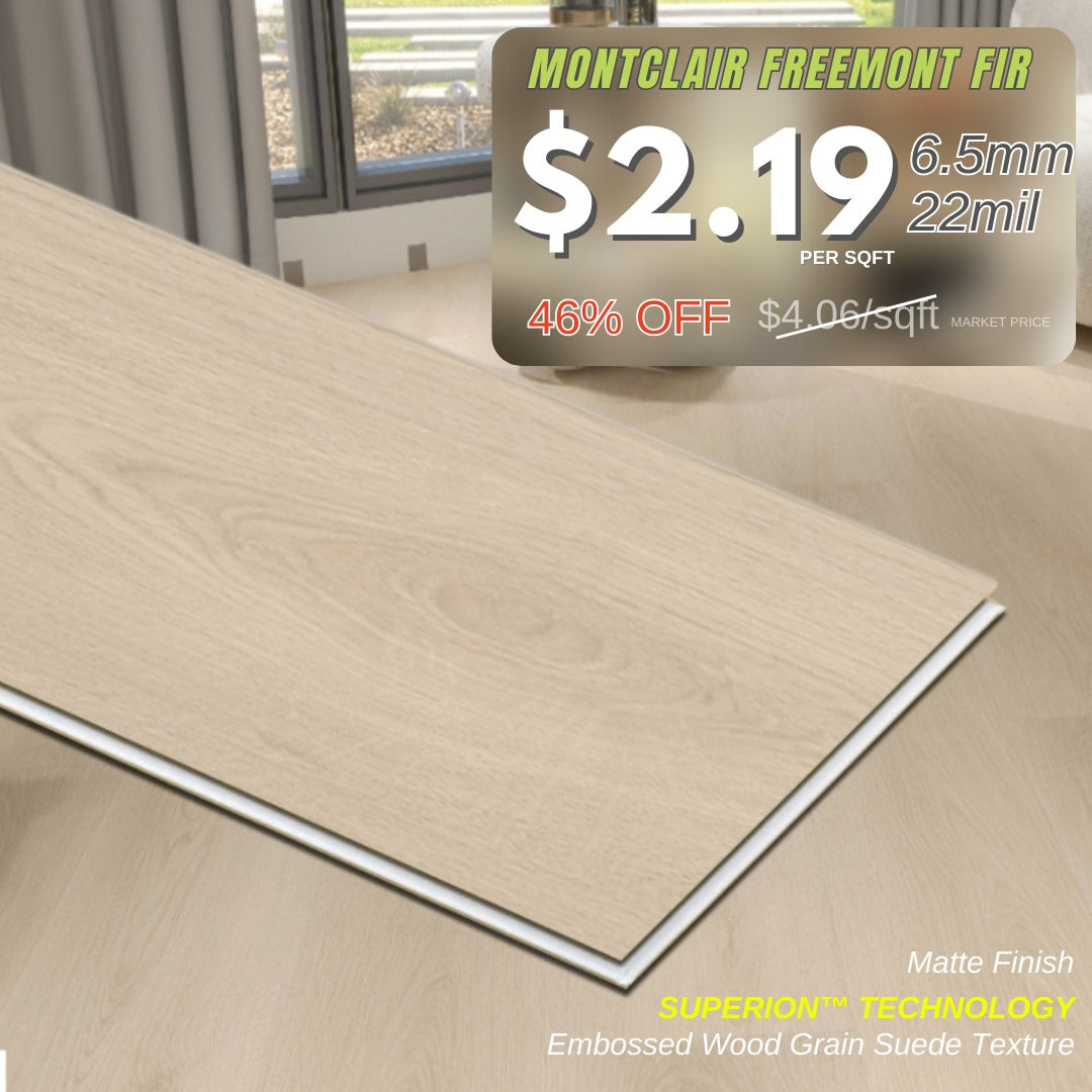 Montclair-Freemont Fir 6.5MM 22MIL 7" X 48" Click Lock Waterproof Luxury Vinyl Plank Flooring (19.16sqft/Box)