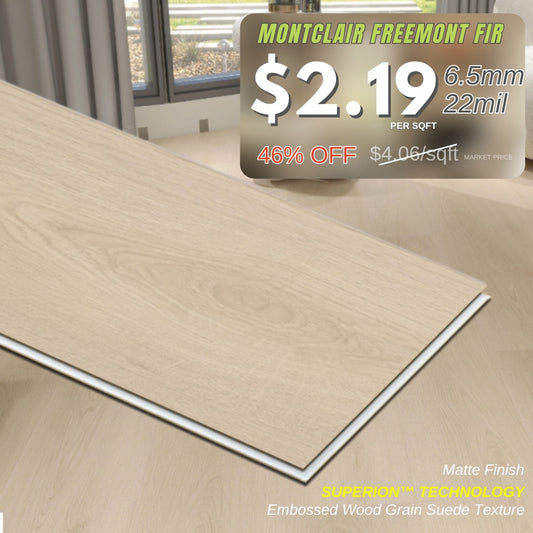 Montclair-Freemont Fir 6.5MM 22MIL 7" X 48" Click Lock Waterproof Luxury Vinyl Plank Flooring (19.16sqft/Box)