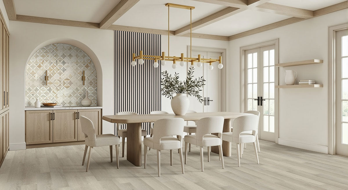 MSI-FOG 94.5 In. x 9.5 In. 3D Fluted Wood Slat Acoustic Sound Absorbing Wall Paneling (Set of 4)