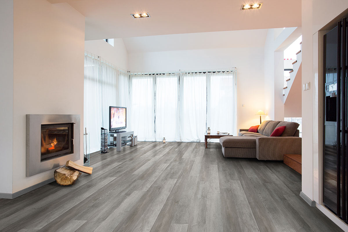 MSI Katavia Woodrift Gray 6 in. x 48 in. 2mm Glue Down Luxury Vinyl Plank Flooring, 6 MIL Wear Layer