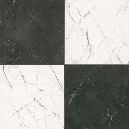 MSI Quadre Nerova Duo luxury vinyl tile - black and ivory checkerboard