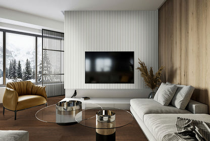 MSI White acoustic sound-absorbing wall panel, view 3