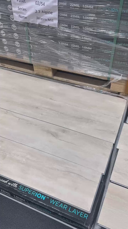 Alpine-Janeiro Mill 5MM 22MIL 7" X 48" Click Lock Waterproof Luxury Vinyl Plank Flooring (23.95sqft/Box)