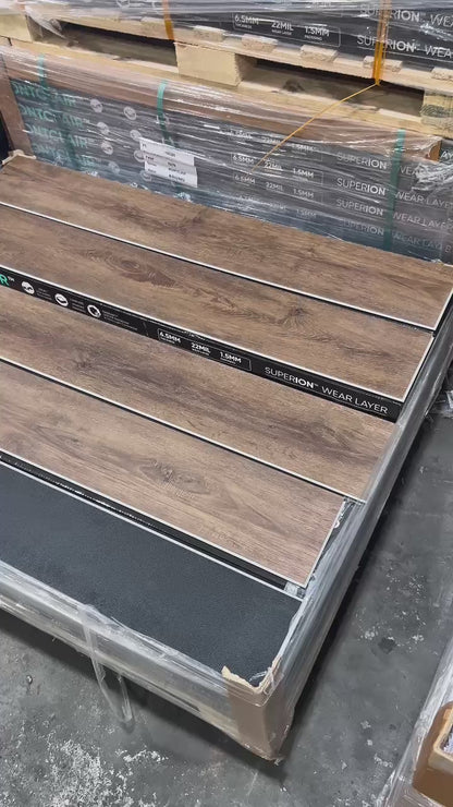 Montclair-Bruno Oak 6.5MM 22MIL 7" X 48" Click Lock Waterproof Luxury Vinyl Plank Flooring (19.16sqft/Box)
