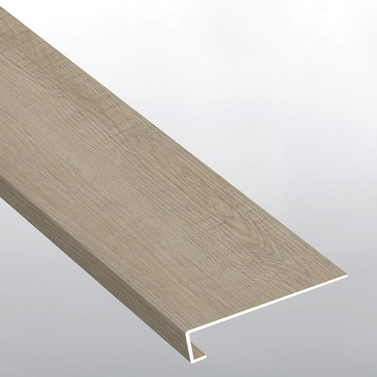 MSI Saddle Wood 1.25 in. T x 47.25 in. L x 12 in. W Vinyl Stair Tread Eased Edge Molding for Luxury Vinyl Flooring Wrapped