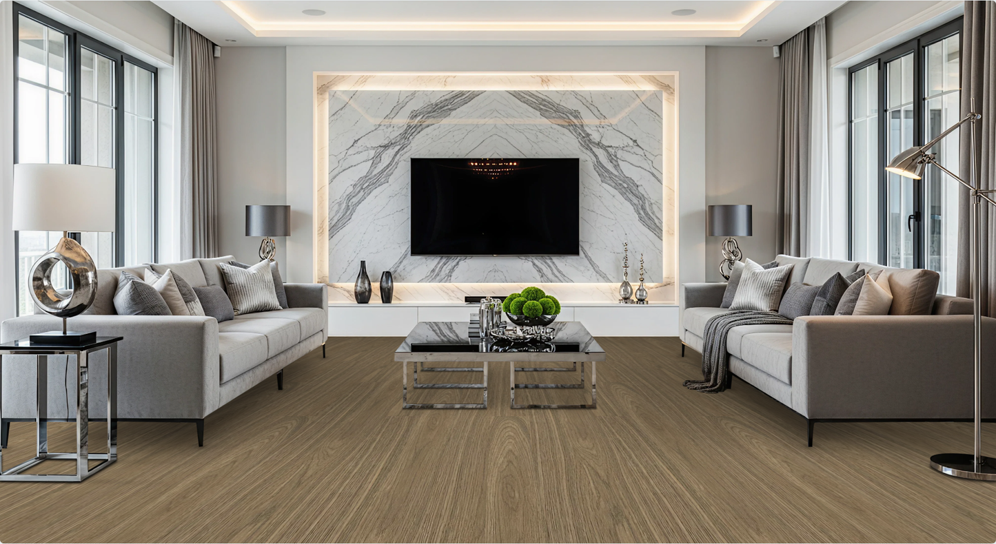 Nordic Oak SF-2003A European Oak engineered hardwood flooring by Sky Axis — living room visualization
