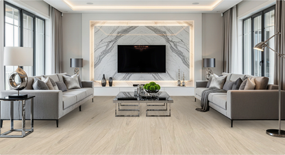 Alpine Blond SF-2002R European Oak engineered hardwood flooring by Sky Reserve — living room visualization