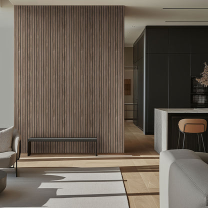 MSI-TAWNY MACRO 94.5 In. x 10.63 In. 3D Fluted Wood Slat Acoustic Sound Absorbing Wall Paneling (Set of 4)