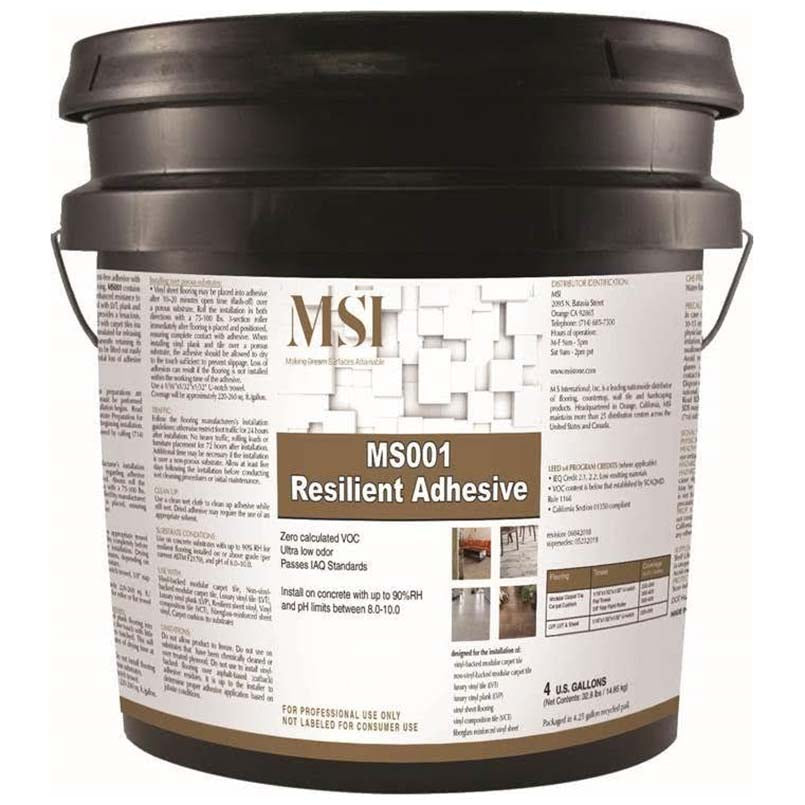 MSI MS001 Universal Pressure Sensitive LVT Adhesive – 4 Gallon Pail