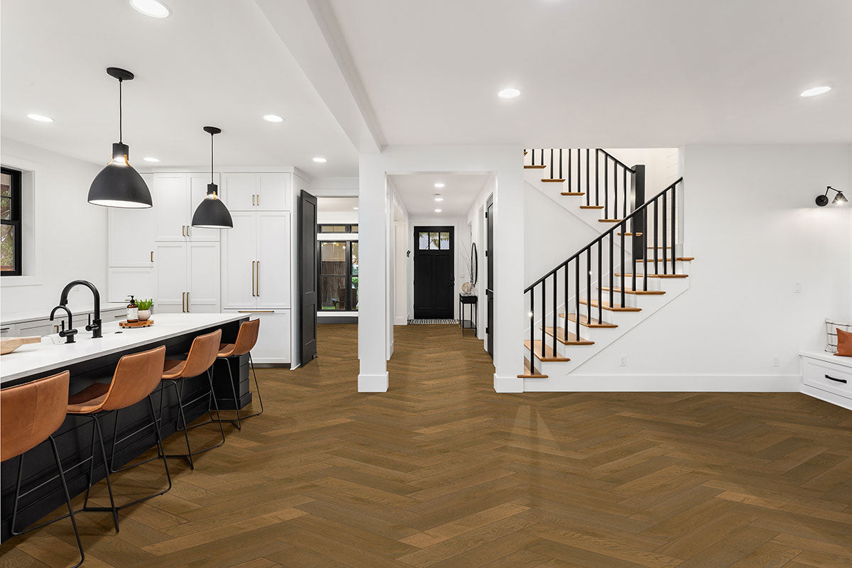 MSI McCarran-Wayland Herringbone Engineered Hardwood 5"W X 24"L 5/8 Thickness 4MM Veneer (15.5sqft/Box)
