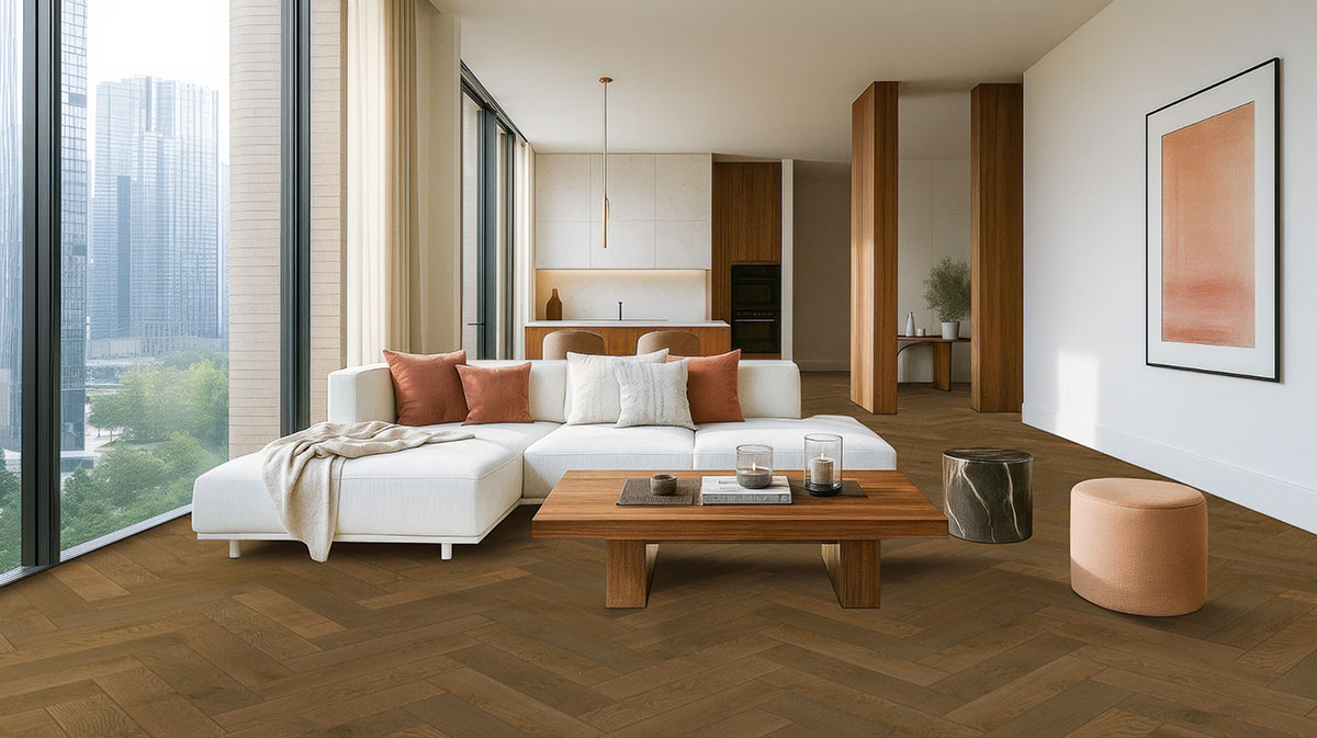 MSI McCarran-Wayland Herringbone Engineered Hardwood 5"W X 24"L 5/8 Thickness 4MM Veneer (15.5sqft/Box)