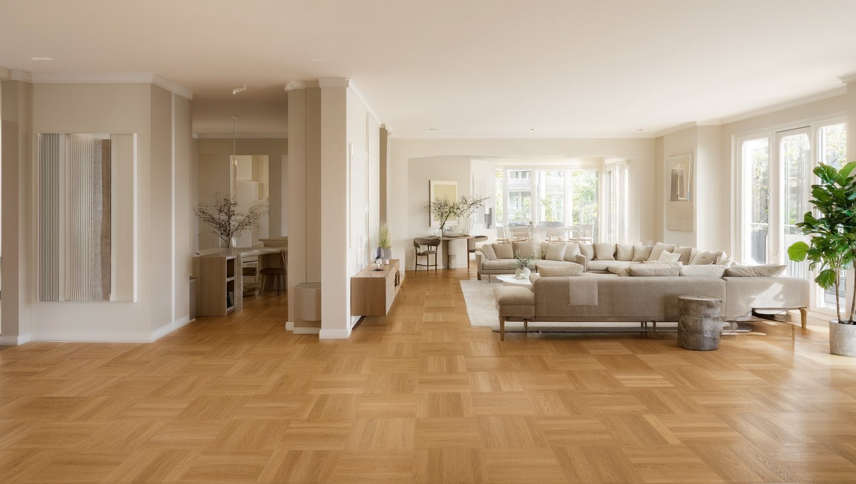 Room with new flooring by Zone 4 Flooring in Garfield, NJ