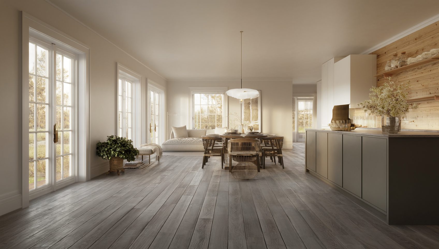 Room with new flooring by Zone 4 Flooring in Paterson, NJ