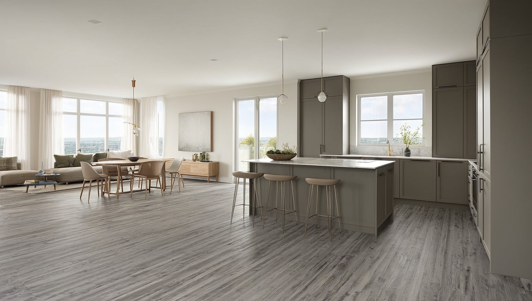 Room with new flooring by Zone 4 Flooring in Weehawken, NJ